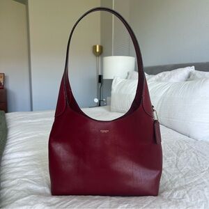Coach Brooklyn Shoulder Bag 28 Dark Ruby Leather Bag